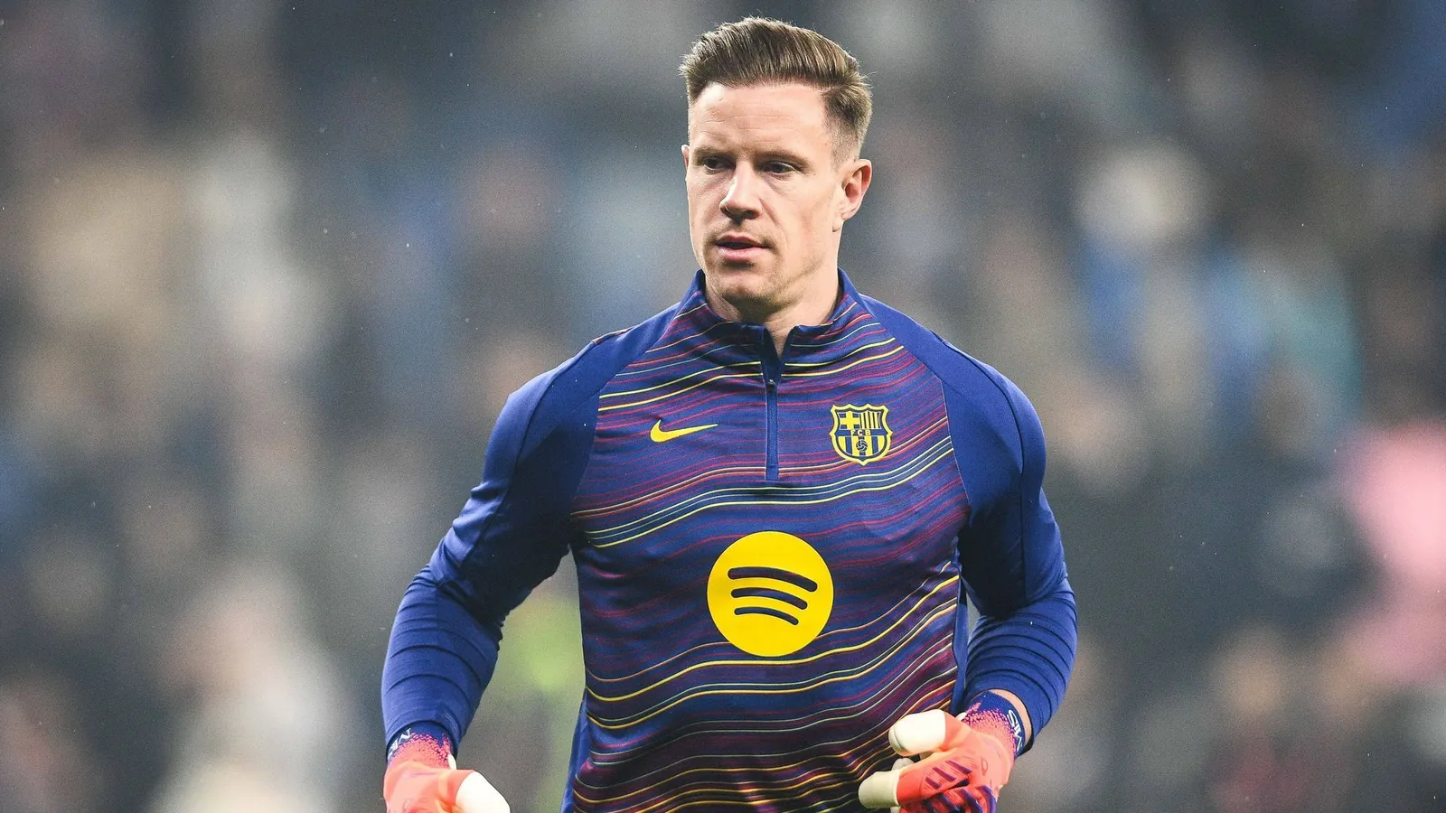Ter Stegen antes de un partido del Barcelona