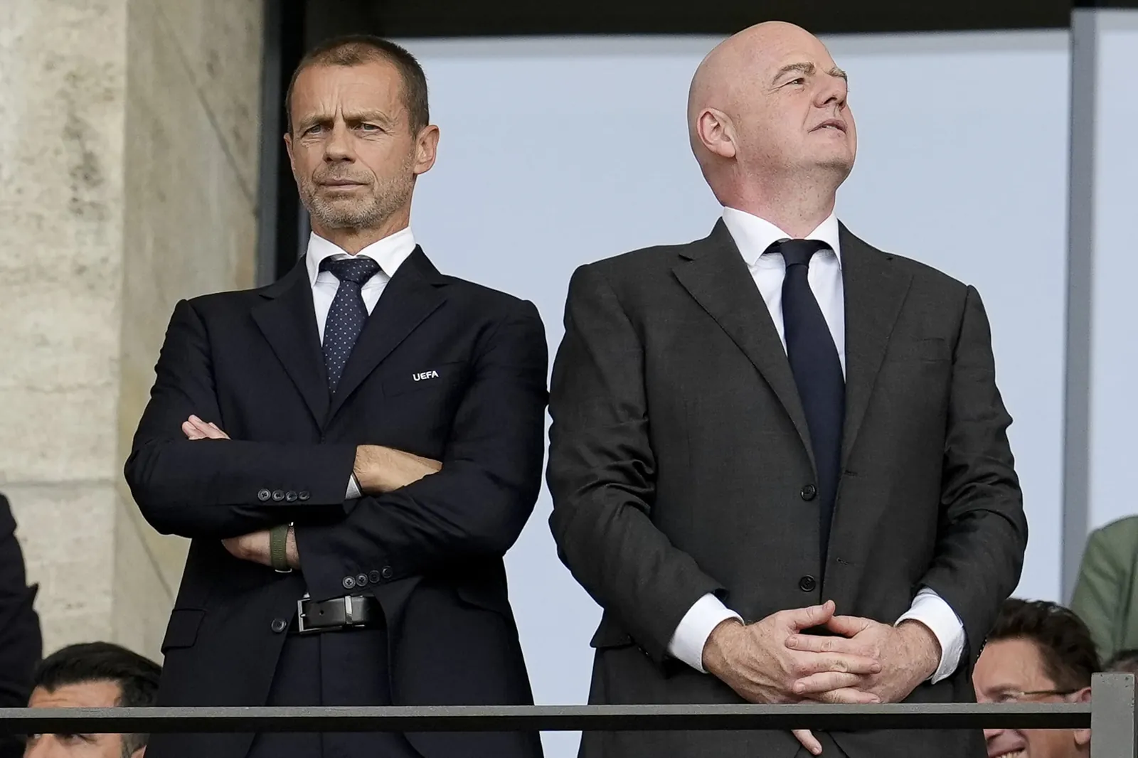 El presidente de la UEFA, Aleksander Ceferin, y Gianni Infantino, en junio de 2024 en Berlín.DPA vía Europa Press (DPA vía Europa Press)